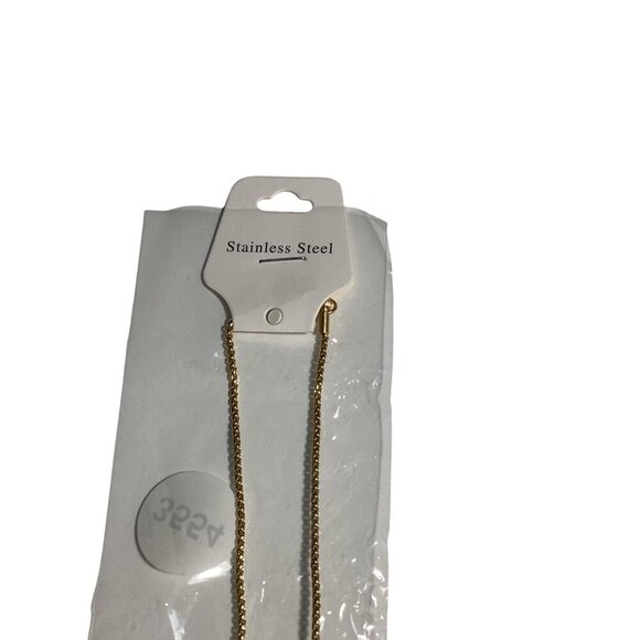 Stainless Steel Initial V Necklace Gold‎ Tone Pendant Chain Unisex Jewelry - Picture 4 of 6